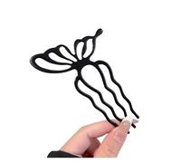 Butterfly Metal Hair Fork Clip Women Hair Pin Combs Messy Bun Hairpin Clip Side Combs Updo Sticks Hair Styling Tool Gifts(Black 12cm)