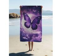 Butterfly Microfibre Beach Towel 200x100cm 1 Pack, Large Beach Towels for Adults Feedback Pattern with Waterproof Storage Bag Quick Dry Sand Free Lightweigh for Travel Pool Holiday Camping Gym 5UN-L4