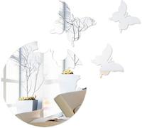 Butterfly Mirror Stickers, Round Self-Adhesive 3D Wall Stickers, Removable Acrylic Wall Decoration For Home, Wedding