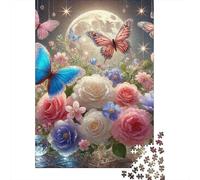 Butterfly Moon Garden1000pc Cardboard Jigsaw Puzzle Set Adults Kids Family Fun Game Concentration Training Holiday Puzzle Activity 52x38cm/1000pcs