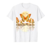 Butterfly Moon Nature Wildlife Celestial Garden Scenic Value Graphic T-Shirt, Men, White, XL