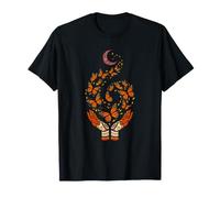 Butterfly Moon Night Sky Whimsical Illustration Crescent T-Shirt