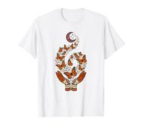 Butterfly Moon Night Sky Whimsical Illustration Crescent Value Graphic T-Shirt
