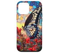 Butterfly Mosaic Wings Over Red Blossoms Scene Case for iPhone 12 mini