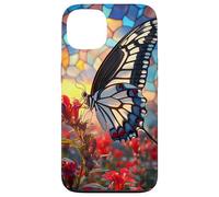 Butterfly Mosaic Wings Over Red Blossoms Scene Case for iPhone 13