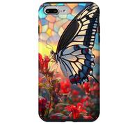 Butterfly Mosaic Wings Over Red Blossoms Scene Case for iPhone 7 Plus/8 Plus