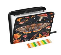 Butterfly Moth Leaf Mushroom Expanding File Folder A4,13 Pockets File Organiser, Paperwork A4 Plastic Wallet Document Storage Expander for School,Office and Home