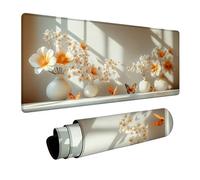 Butterfly Mouse Mat 40x20in, Gaming Mouse Pad View, Desk Mat with Non-Slip Rubber Base, Gaming Accessories, Mousepad with Stitched Edge, Office Accessories Keyboard Mousepad, for Office Laptop A-2446