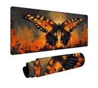 Butterfly Mouse Mat Abstract Mouse pad, Desk Mat Large 24” x 56” with Stitched Edges Anti-Slip Rubber Base for Autumn Decorations Desk Accessories and Gaming Laptop Computer Gifts for Men FSBD-1434