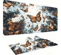 Butterfly Mouse Pad 1500x800mm, Gaming Accessories Mouse Mat - Mousepad with Non-Slip Base and Stitched Edge Compatible with Laser and Optical Mice Table Pad for Gaming Office Work Animal j0zj-824