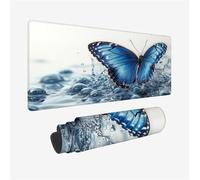 Butterfly Mouse Pat 700x300x3mm Large Gaming Mouse Mat Blue XXL Mouse Pad with Non-Slip Base, Extended Large Size Mouse Pads, Keyboard Desk Pad with Water Resist Surface for Desk Keyboard Decor, Gifts