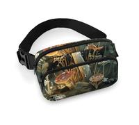 Butterfly Mushroom Fanny Pack Waterproof External Pocket Portable Waist Pack Outdoor Adjustable Strap Lightweight Waist Bag for Workout Traveling Casual Running Hiking Cycling