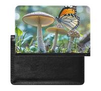 Butterfly Mushroom Passport Holder ID Card Protector Case Holder Travel Pack Unisex-adult Waterproof Passport
