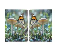 Butterfly Mushroom Passport Holder Personalized Passport Wallet for Women Men Travel Document Organizer Holder