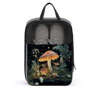 Butterfly Mushroom Shoe Bag for Travel Water-Resistant Shoe Pouch for Gym Portable Sneaker Bag with Zipper Travel Luggage Shoes Organizer Soccer Cleats Bag for Gym, Luggage