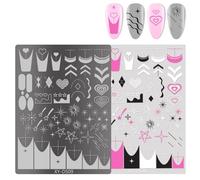Butterfly Nails Stamp Templates French Tip Nails Stamping Plates Manicure Template Tool Flowers Nails Stencil Stamp