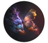 Butterfly Nebula Jigsaw Puzzles 1000 Pieces for Adults Round Puzzles 1000 Pieces for Adults Brain Challenge Gift, Educational Activity for Teenagers 67.5x67.5cm
