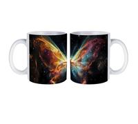 Butterfly Nebula White Ceramic Coffee Mug with Handle