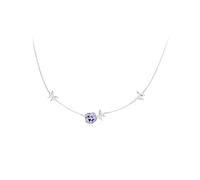 Butterfly Necklace Sterling Silver Teardrop Daisy Flower Butterfly Pendant Necklace