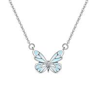 Butterfly Necklace | Titanium Steel Adjustable Butterfly Pendant | Clavicle Chain | for Girlfriend Wife Sister Daughter, Elegant Everyday Necklace for Travel School Outdoor Business Trip