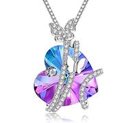 Butterfly Necklaces for Women with Heart Crystal Butterfly Jewelry Gift for Girls Anniversary/Birthday/Mother's Day/Gifts for Mother, Grandma, Wife, Daughter