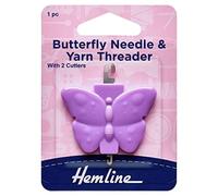 Butterfly Needle and Yarn Threader with 2 Cutters in Purple