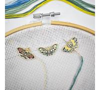 Butterfly Needle Minder Magnetic Needle Keeper for Cross Stitch Embroidery Sewing Needle and Pin Holders Needlepoint Accessories (Flower Butterfly)