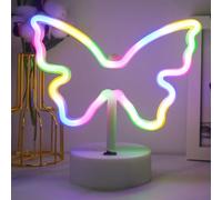 Butterfly Neon Sign Colorful Neons Light, USB/Battery Operated Butterflys LED Signs Night Lights Room Decor for Girls Bedroom, Birthday Party Christmas Decoration