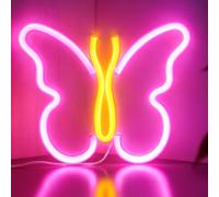 Butterfly Neon Sign for Wall Decor, LED Pink Butterfly Neon Decor Gifts for Birthday Party, Wall Hanging Decor for Bedroom Kidsroom Living Room Bar Gaming Room 22.9 * 19.1cm (Pink Butterfly)