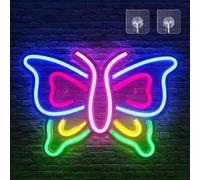 Butterfly Neon Signs for Wall Decor,Arrinew Decorative LED Neon Signs Powered by USB,Colorful Butterfly Neon Lights for Girls Bedroom Bar Wedding Birthday Gifts Party Home