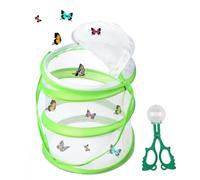 Butterfly Net, Stick Insect Enclosure & Butterfly Net Starter Kit - Collapsible Insect Cage for Raising Monarch Butterflies, Transparent Mesh Design with Handles for Easy Observation and Portability