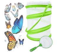 Butterfly Net with Insect Scoop 2PCS Set, Collapsible Bug Catcher & Butterfly Habitat Cage, Outdoor Nature Exploration Kit for Insect Observation