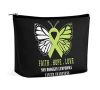 Butterfly Non Hodgkin Lymphoma Cancer Awareness Cosmetic Bag Travel Portable Makeup Bag Large Capacity Toiletry Bag Women Storage Bags-3