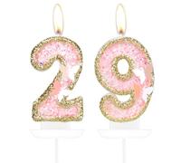 Butterfly Number 29 Candles, Pink Gold Happy 29th Birthday Candles for Cake, Girls 29th Birthday Cake Decorations, Butterfly 29 Cake Topper, Gold Pink Cake Candles Cake Topper for Women Birthday Party