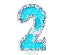 Butterfly Number Candles, Silver Blue Number 2 Candles for Cake, Girls 2nd Birthday Cake Decorations, Butterfly 2nd Birthday Candles Cake Toppers for Girls Boys Baby Birthday Butterfly Theme Party