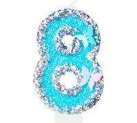 Butterfly Number Candles, Silver Blue Number 8 Candles for Cake, Girls 8th Birthday Cake Decorations, Butterfly 8th Birthday Candles Cake Toppers for Girls Boys Baby Birthday Butterfly Theme Party