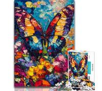 Butterfly Oil Painting Jigsaw Puzzles for Adults 1000 Piece Puzzle,Challenging Game And Family Play for Is Ideal As A Gift for The Whole Family (75x50cm)