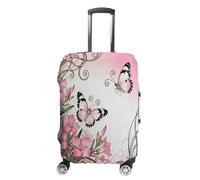 Butterfly Oleander Cluster Travel Luggage Cover Stretchable Airplane Suitcase Protector Sleeve Universal Washable Fit for 19-32 Inch Checked Baggage,Water Resistant Durable Luggage Protector X-Large