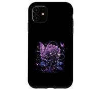 Butterfly On A Purple Colored Rose Flower Butterfly Lover Case for iPhone 11