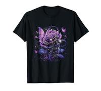 Butterfly On A Purple Colored Rose Flower Butterfly Lover T-Shirt