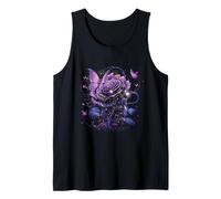 Butterfly On A Purple Colored Rose Flower Butterfly Lover Tank Top