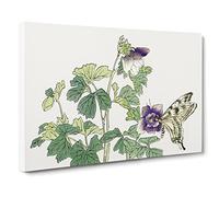 Butterfly On A Purple Flower By Morimoto Toko Canvas Print | Gallery Wrapped 30mm Frame Wall Art | 30x20 inches | Ready to Hang | Asian Animals Picture | Living Room Bedroom Lounge Office