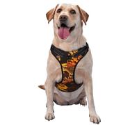 Butterfly on Chrysanthemum reflective Oxford unobstructed pet vest, easy to control handle, suitable for small, medium and large dogs