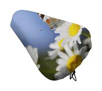 Butterfly On Daisy Bike Seat Rain Cover Waterproof Dustproof Bikes Saddle Cushion Soft Bicycle Seat Pad Covers with Drawstring for Men Women