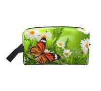 Butterfly on Daisy Flower Printed Travel Organizer Bag, High Density Storage Case with Protective Foam for Electronics