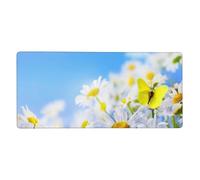 Butterfly On Daisy Print Gaming Mouse Pad XXL Mousepad Keyboard and Mouse-Pads Desk Mat Office,35.5in X 16 in