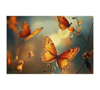 Butterfly on Floral Sunshine Placemats Set of 1 for Dining Table Washable Non Slip Placemat for Christmas Holiday Birthday Party Table