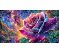 Butterfly-on-pink-rose-with-glowing-hearts 1000Pc Jigsaw Puzzle Fun and Challenging Family Game for Adults Educational Game Challenge for Relaxation, Creativity & Gift Giving 38x26/1000pcs