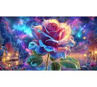 Butterfly-on-pink-rose-with-glowing-hearts Jigsaw Puzzles 1000 Piece Recycled Paper Impossible Hard Difficult Great Gift Idea for Adults Educational Game Challenge 38x26/1000pcs