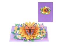 Butterfly on Sunflower 3D Pop Up Greeting Card